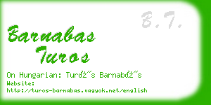 barnabas turos business card